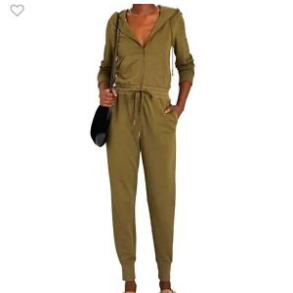 INTERMIX Green Track Pants with Drawstring Waist